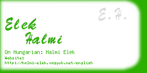 elek halmi business card